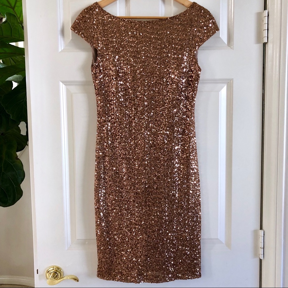 Ralph Lauren gold sequin dress